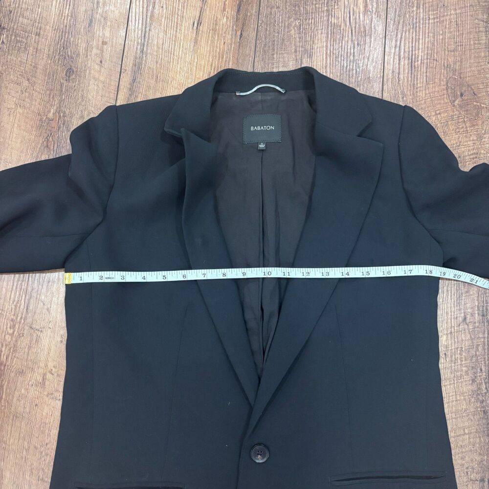 Aritzia Babaton Single-Breasted Blazer Black Lined Womens 6 Quiet Luxury Minimal - Picture 6 of 7